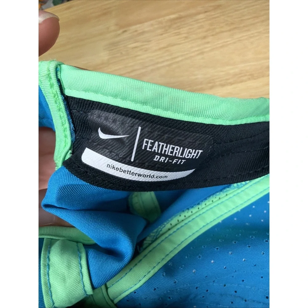 Nike Featherlight Dry Fit Hat Running Gym Tennis Cap Adjustable Blue Green Women